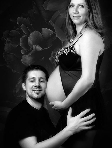 Paarshooting Babybauchfotos im Fotostudio München